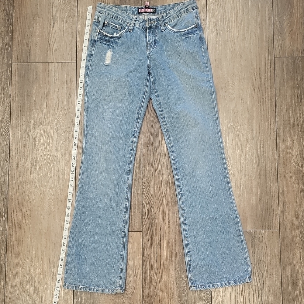 2000s, Y2k, Blue, Flare, Wide Leg, Jeans, Vintage, Casual, Pink, Denim, Office